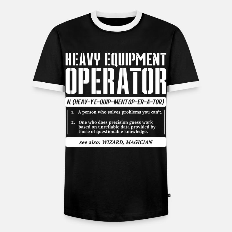 Baggerfahrer - Männer Kontrast-T-Shirt - Schwarz/Weiß