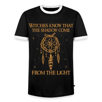 Witch woman, witchcraft, Wicca - Men's Ringer Shirt - black/white - Front - AI Model Female 172 light (172cm) & AI Model Male 178 light (178cm)