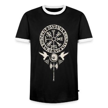 Wikinger Wikinger Nordmythologie - NORSE - Männer Kontrast-T-Shirt - Schwarz/Weiß - Vorne - AI Model Female 172 light (172cm) & AI Model Male 178 light (178cm)