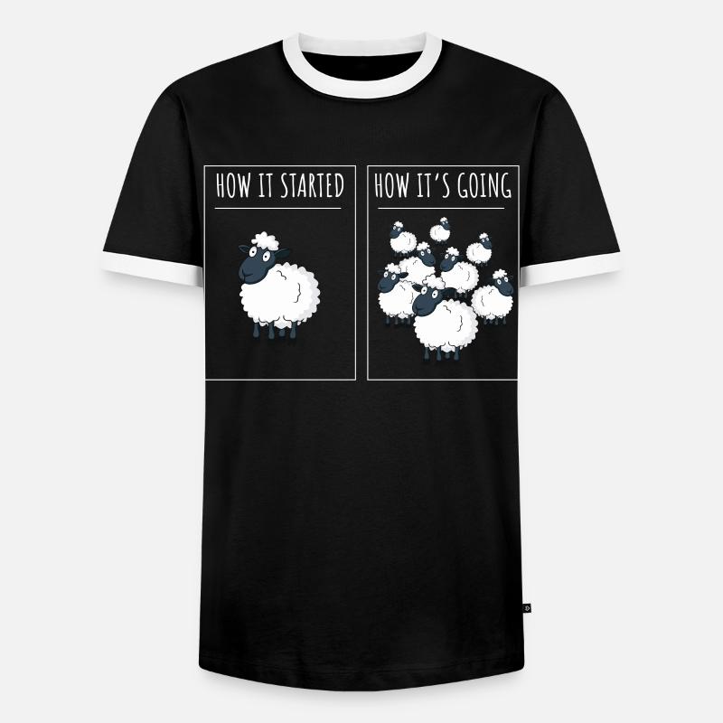 Schaafe, Schaaf, Schaafhirte, Schäfer - Männer Kontrast-T-Shirt - Schwarz/Weiß