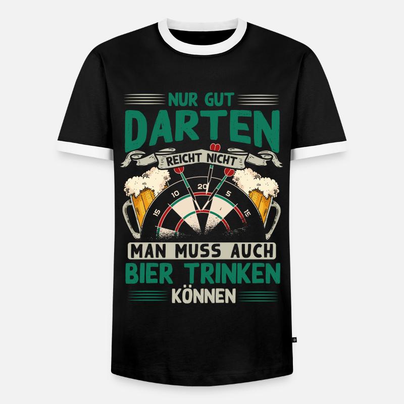 Darten, Dart, Dartpfeil, Darter - Männer Kontrast-T-Shirt - Schwarz/Weiß
