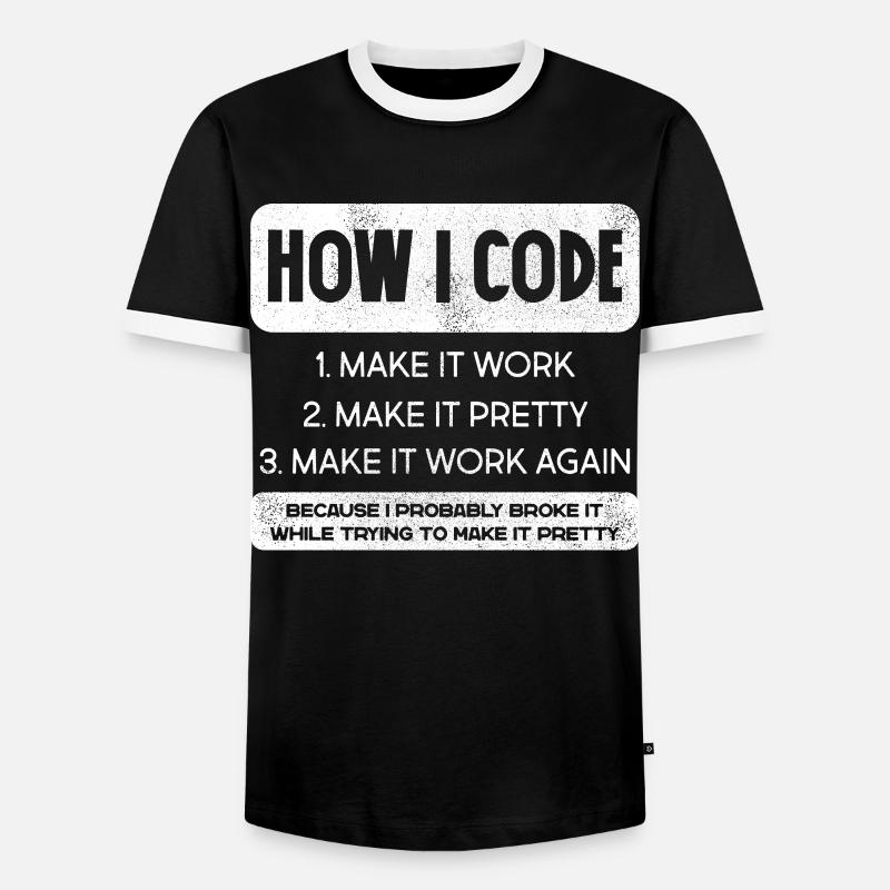 Programmierer, Code, Nerd, Programmierung - Männer Kontrast-T-Shirt - Schwarz/Weiß