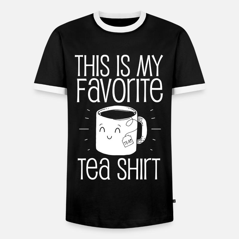 Lieblingsteehemd, Tee, Teetrinker - Männer Kontrast-T-Shirt - Schwarz/Weiß