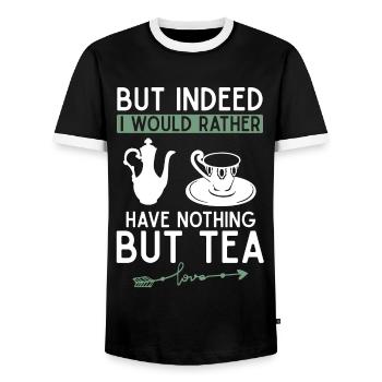 Aber Eigentlich Hätte Ich Lieber Nichts Als Tee - Männer Kontrast-T-Shirt - Schwarz/Weiß - Vorne - AI Model Female 172 light (172cm) & AI Model Male 178 light (178cm)