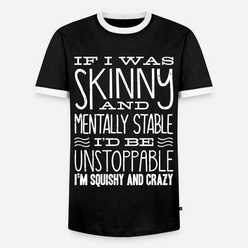 Thin and psychologically stable - Men's Ringer Shirt - black/white