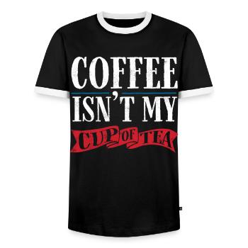 Tea lovers, tea drinkers, tea, tea time - Men's Ringer Shirt - black/white - Front - AI Model Female 172 light (172cm) & AI Model Male 178 light (178cm)