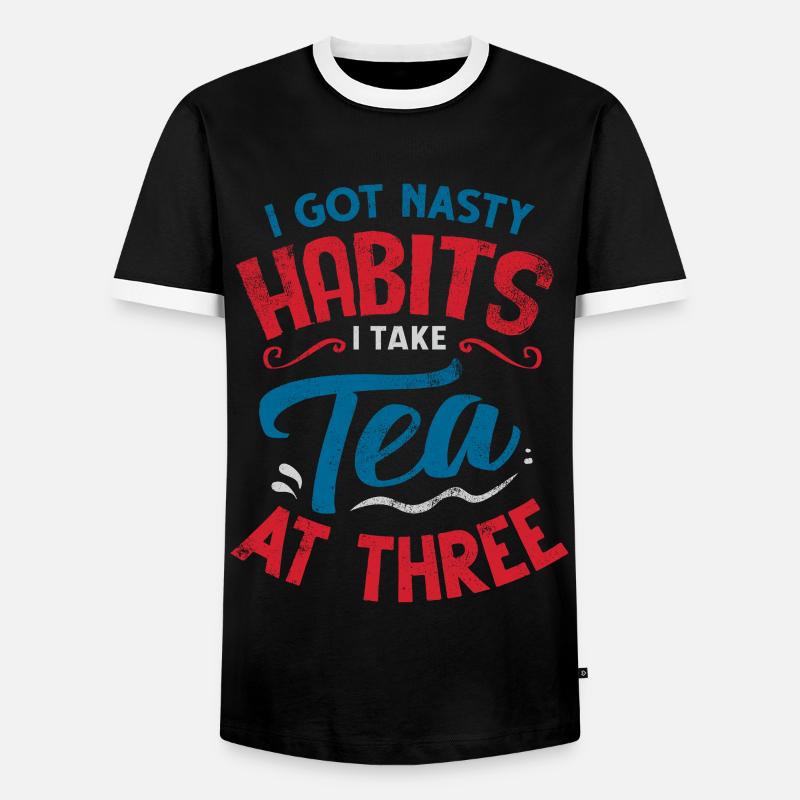 Teeliebhaber, Teetrinker, Tee, Teezeit - Männer Kontrast-T-Shirt - Schwarz/Weiß