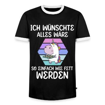 Wenn Alles So Einfach Wäre Wie Dick Werden - Männer Kontrast-T-Shirt - Schwarz/Weiß - Vorne - AI Model Female 172 light (172cm) & AI Model Male 178 light (178cm)