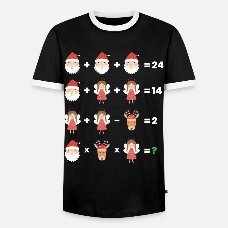 Math Teacher Equation - Men's Ringer Shirt - black/white