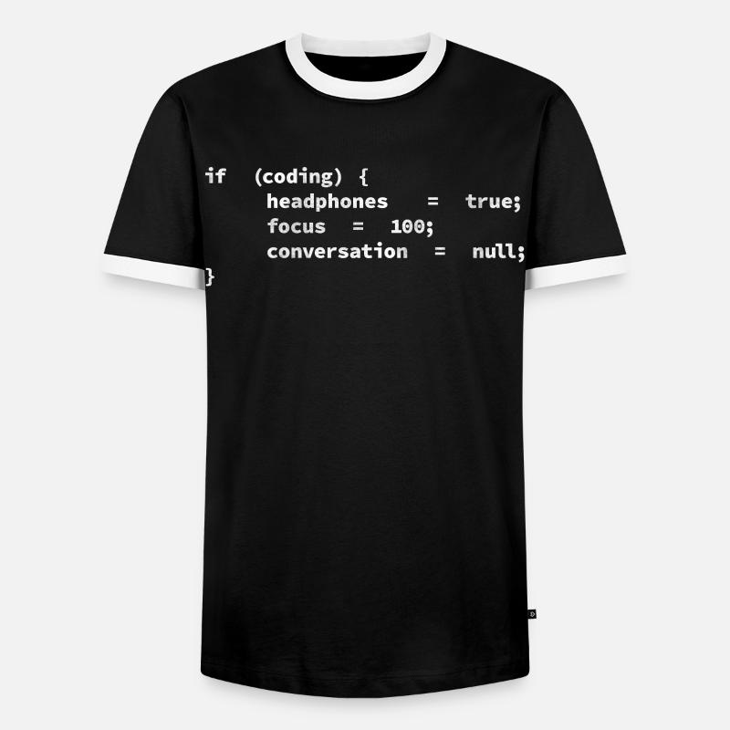 Kopfhörer, Codierer, Programmierer Codieren - Männer Kontrast-T-Shirt - Schwarz/Weiß