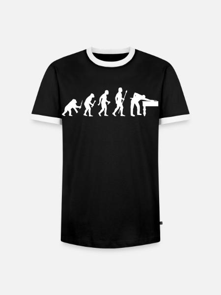 Billardentwicklung, Poolspiel, Billardspieler - Männer Kontrast-T-Shirt - Schwarz/Weiß