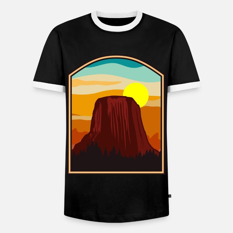 Devils Tower National Monument - Männer Kontrast-T-Shirt - Schwarz/Weiß