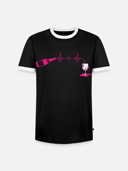 Weinliebhaber, Rotweintrinker - Männer Kontrast-T-Shirt - Schwarz/Weiß