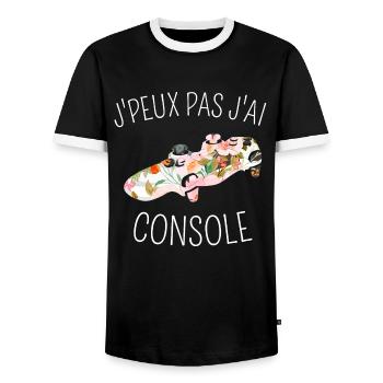 J Peux Pas J Ai Console - T-shirt contrasté Homme - noir/blanc - Devant - AI Model Female 172 light (172cm) & AI Model Male 178 light (178cm)