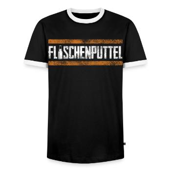 Putt en bouteille, bière, buveurs de bière, brasseurs - T-shirt contrasté Homme - noir/blanc - Devant - AI Model Female 172 light (172cm) & AI Model Male 178 light (178cm)