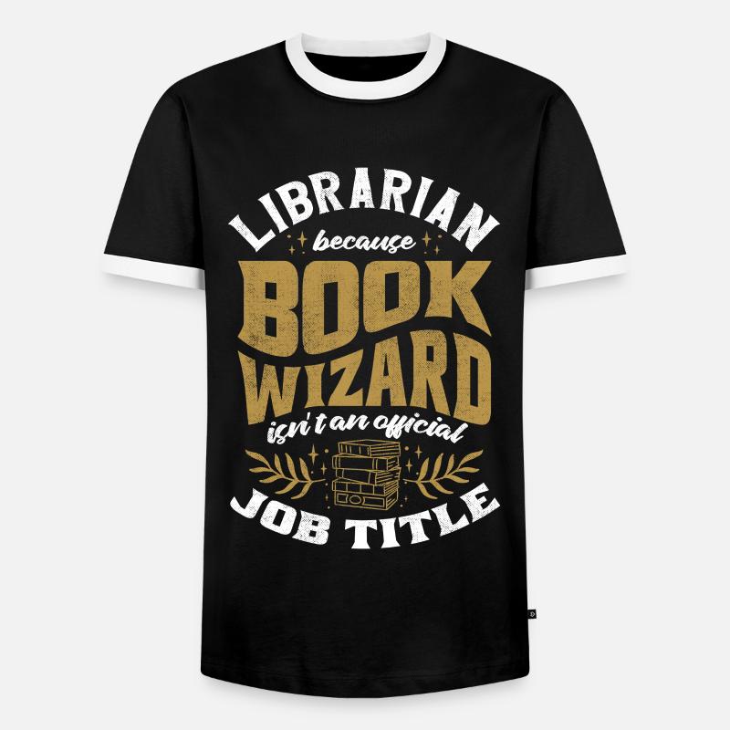 Librarian, Book Assistant, Library - Men's Ringer Shirt - black/white
