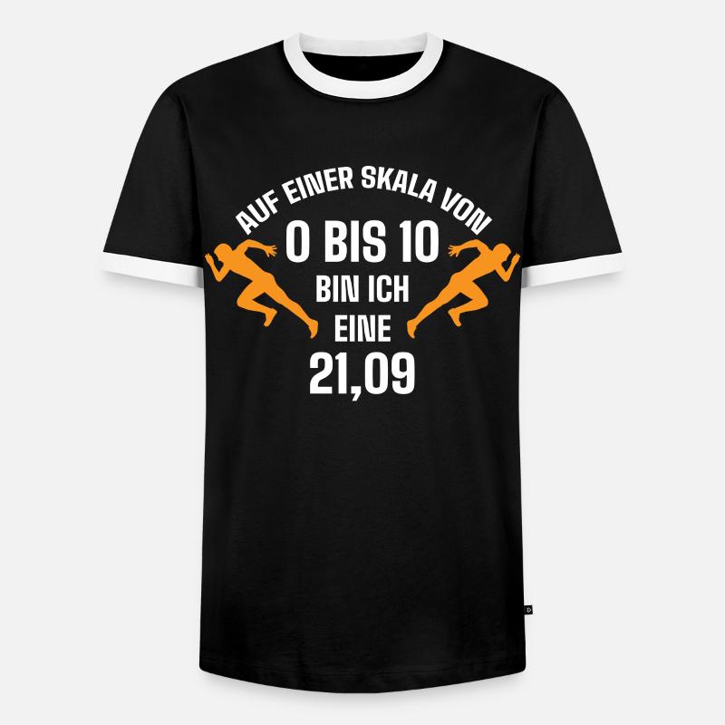 Half Marathon, Marathon, Runner - Men's Ringer Shirt - black/white