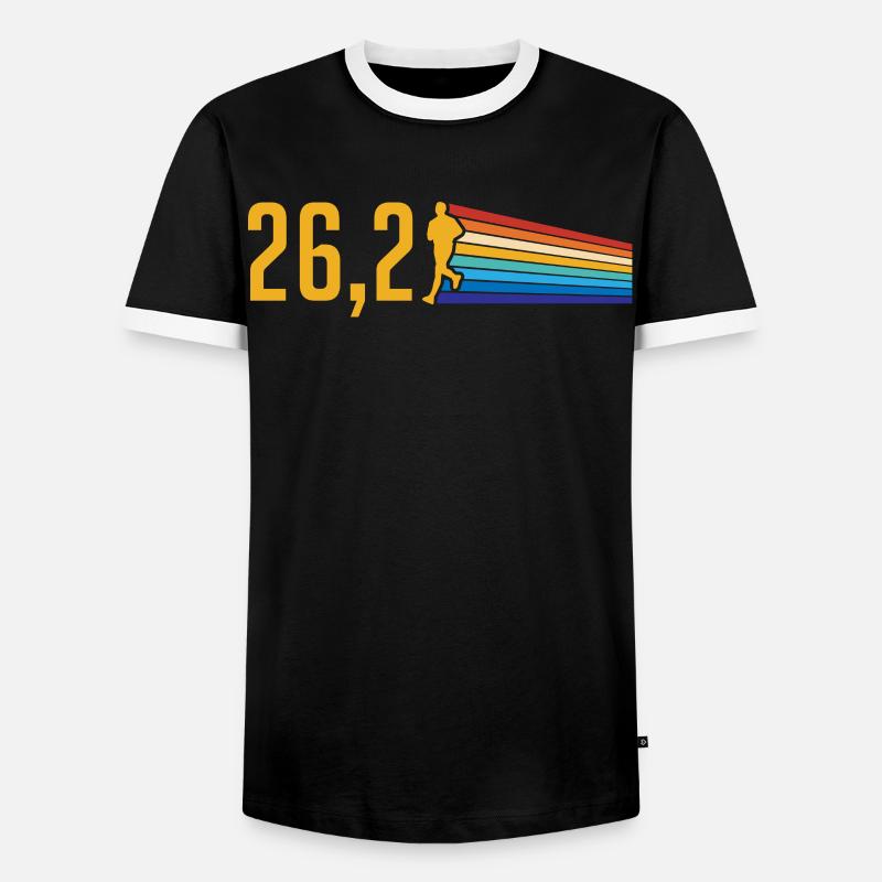 Half Marathon, Marathon, Runner - Men's Ringer Shirt - black/white