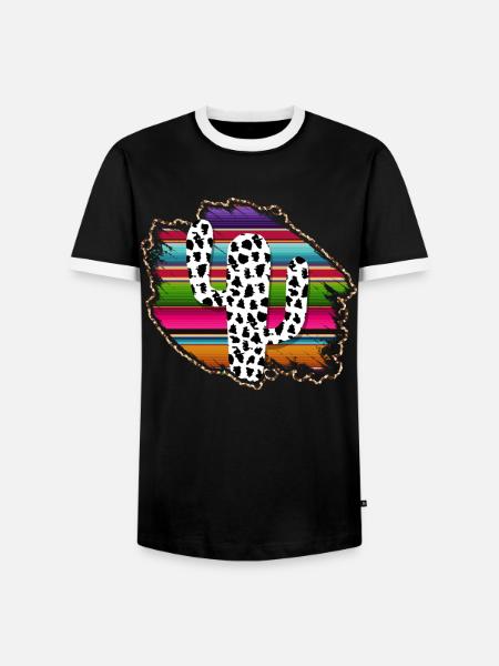 Westliche Kuhkaktus - Männer Kontrast-T-Shirt - Schwarz/Weiß