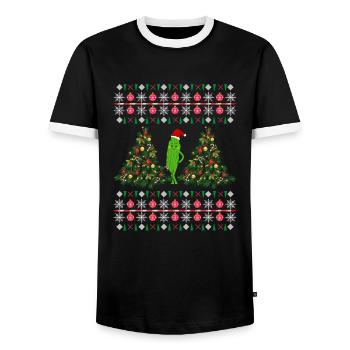 Frohe Weihnachtsidee Weihnachtsgeschenk - Männer Kontrast-T-Shirt - Schwarz/Weiß - Vorne - AI Model Female 172 light (172cm) & AI Model Male 178 light (178cm)