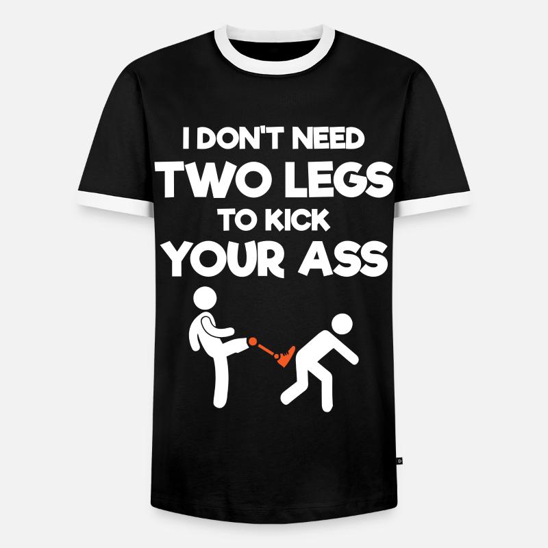 Leg prosthesis, prosthesis, amputee, amputation - Men's Ringer Shirt - black/white