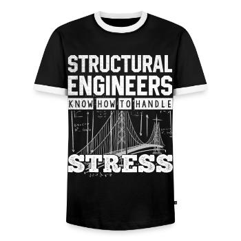 Civil engineers - Men's Ringer Shirt - black/white - Front - AI Model Female 172 light (172cm) & AI Model Male 178 light (178cm)