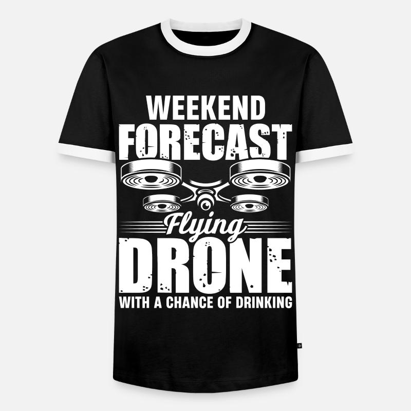 Drones, drones, drone flying - Men's Ringer Shirt - black/white