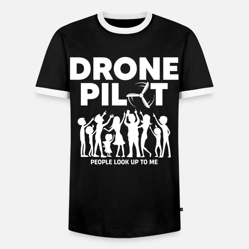 Drones, drones, drone flying - Men's Ringer Shirt - black/white