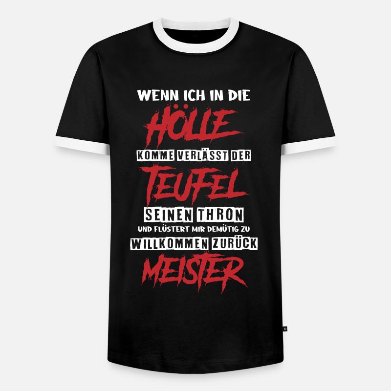 Hell and Master, Funny - Men's Ringer Shirt - black/white