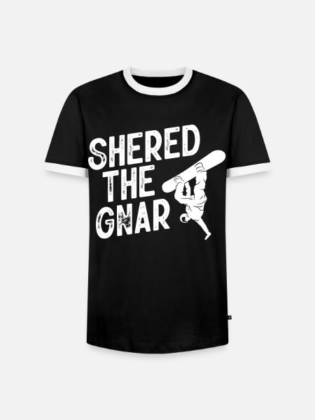 Snowboarder, Snowboarden - Männer Kontrast-T-Shirt - Schwarz/Weiß