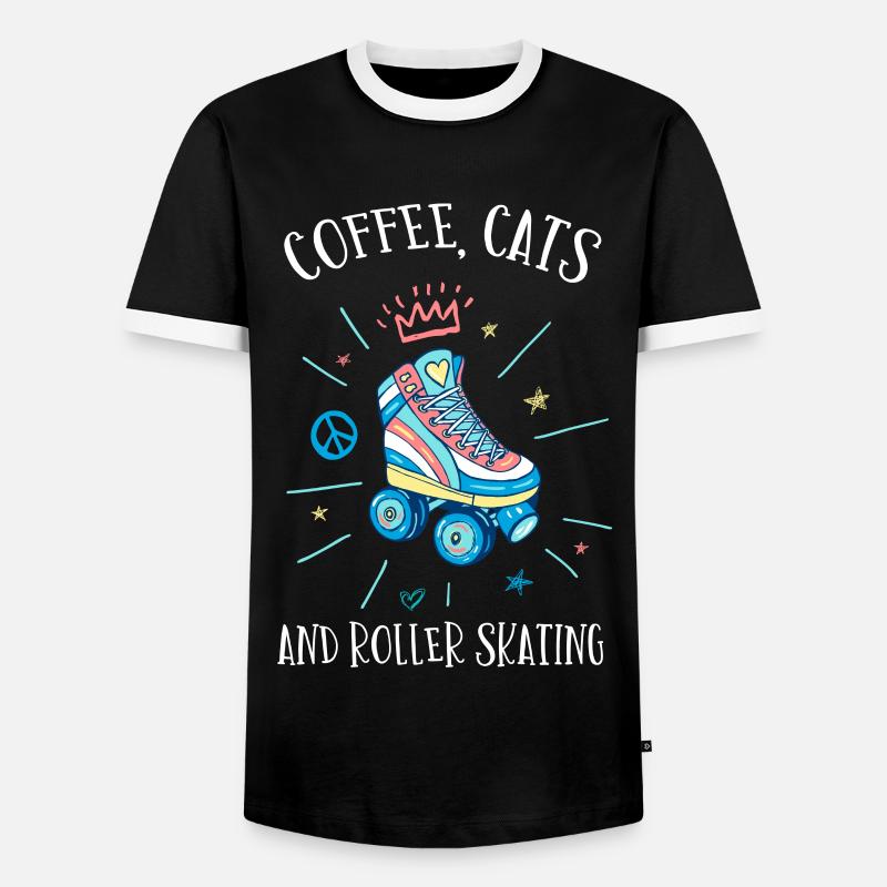 Roller skating - Men's Ringer Shirt - black/white