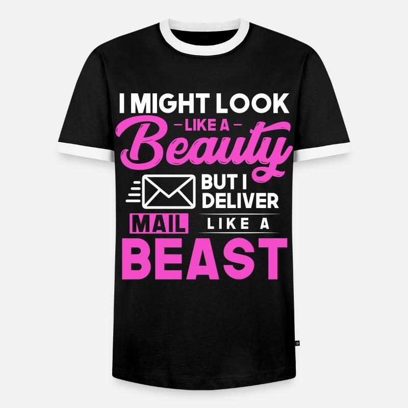 Postarbeiter, Post Mann - Männer Kontrast-T-Shirt - Schwarz/Weiß