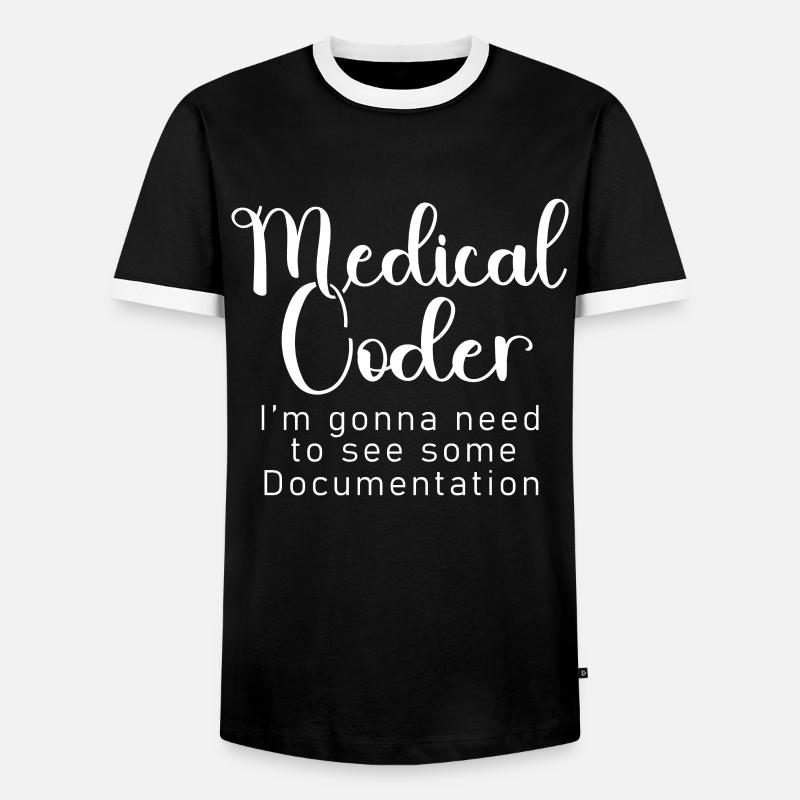 Medizinischer Kodierer Medizinischer Programmierer - Männer Kontrast-T-Shirt - Schwarz/Weiß