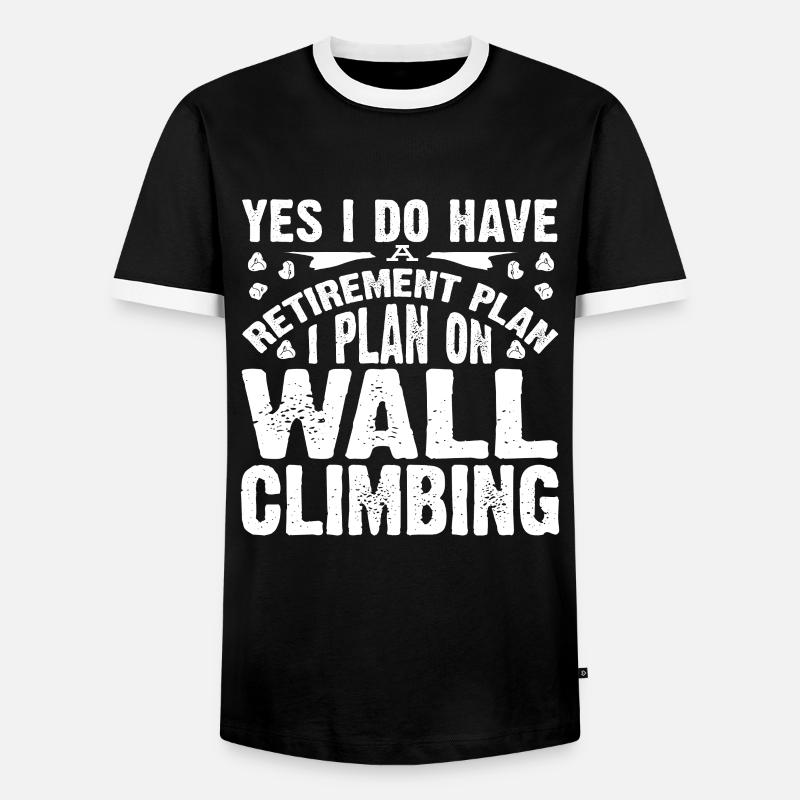 Wandkletterer, Wandklettern - Männer Kontrast-T-Shirt - Schwarz/Weiß