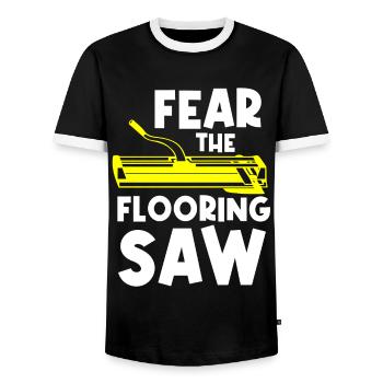 Carreleurs, carreleurs, carreleurs - T-shirt contrasté Homme - noir/blanc - Devant - AI Model Female 172 light (172cm) & AI Model Male 178 light (178cm)