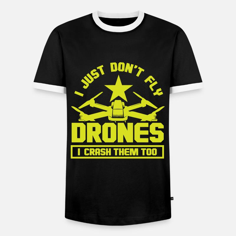 fpv drone pilot - Men's Ringer Shirt - black/white