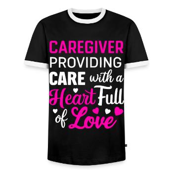 In My Caregiver Era Caregiving Nursing Caregiver - Männer Kontrast-T-Shirt - Schwarz/Weiß - Vorne - AI Model Female 172 light (172cm) & AI Model Male 178 light (178cm)