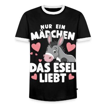 Esel Eselchen Maultier Muli - Männer Kontrast-T-Shirt - Schwarz/Weiß - Vorne - AI Model Female 172 light (172cm) & AI Model Male 178 light (178cm)