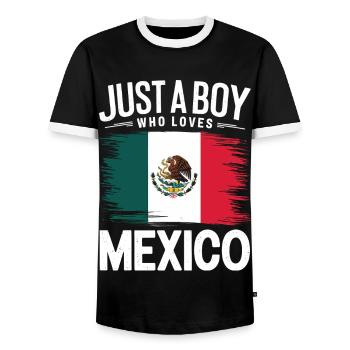Mexico Mexico Mexican Spanish - Men's Ringer Shirt - black/white - Front - AI Model Female 172 light (172cm) & AI Model Male 178 light (178cm)