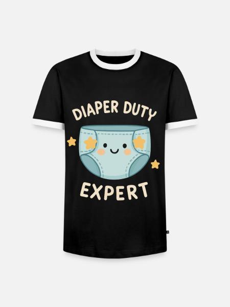 Windelwechsel-Profi - Männer Kontrast-T-Shirt - Schwarz/Weiß