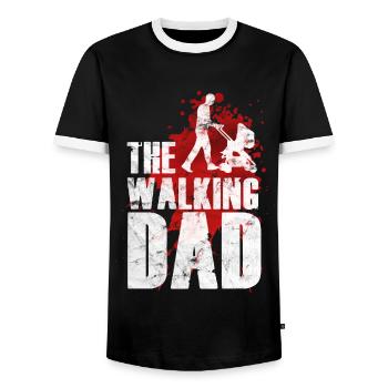 The Walking Dad - Männer Kontrast-T-Shirt - Schwarz/Weiß - Vorne - AI Model Female 172 light (172cm) & AI Model Male 178 light (178cm)