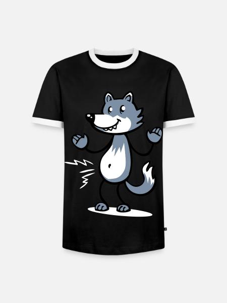 hungryWolf - Männer Kontrast-T-Shirt - Schwarz/Weiß