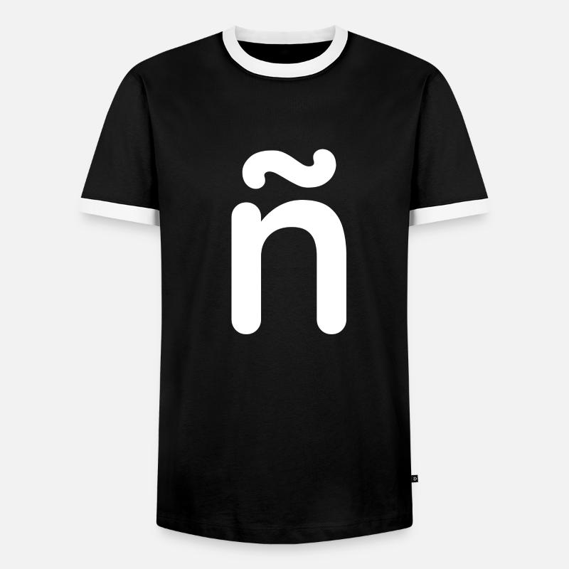 Buchstabe ñ mit Tilde - enye - Spanisches Alphabet - Männer Kontrast-T-Shirt - Schwarz/Weiß