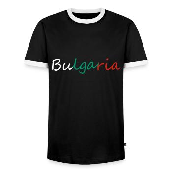 Bulgarie - T-shirt contrasté Homme - noir/blanc - Devant - AI Model Female 172 light (172cm) & AI Model Male 178 light (178cm)