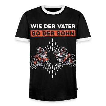 Wie Der Vater So Der Sohn - Männer Kontrast-T-Shirt - Schwarz/Weiß - Vorne - AI Model Female 172 light (172cm) & AI Model Male 178 light (178cm)