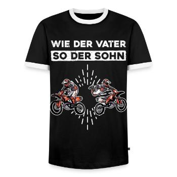 Wie Der Vater So Der Sohn - Männer Kontrast-T-Shirt - Schwarz/Weiß - Vorne - AI Model Female 172 light (172cm) & AI Model Male 178 light (178cm)