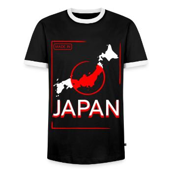 Japon idée cadeau drapeau japonais japonais - T-shirt contrasté Homme - noir/blanc - Devant - AI Model Female 172 light (172cm) & AI Model Male 178 light (178cm)