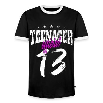 Teenager Jugendlicher Geschenk Geschenkidee - Männer Kontrast-T-Shirt - Schwarz/Weiß - Vorne - AI Model Female 172 light (172cm) & AI Model Male 178 light (178cm)