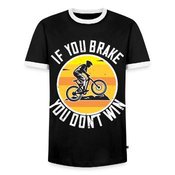 Mountain bike saying gift - Men's Ringer Shirt - black/white - Front - AI Model Female 172 light (172cm) & AI Model Male 178 light (178cm)
