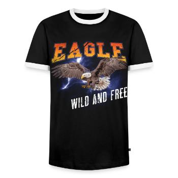 Eagle Eagle Freedom Freedom Nature Aventure - T-shirt contrasté Homme - noir/blanc - Devant - AI Model Female 172 light (172cm) & AI Model Male 178 light (178cm)